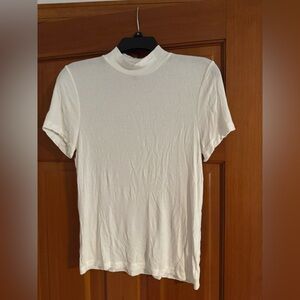 Madison White Ribbed Fitted Short Sleeve T-Shirt